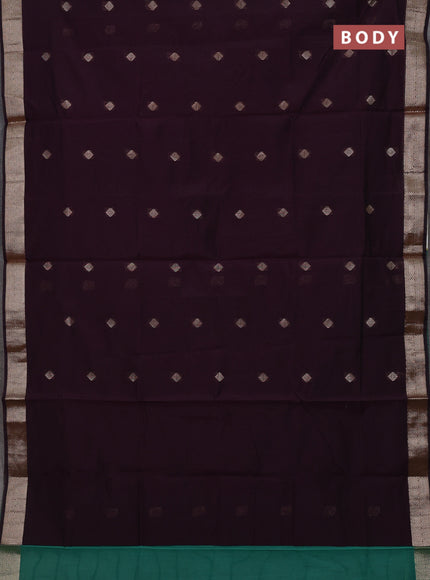 Wine & Pastel Green Semi Maheshwari Cotton - Buttas