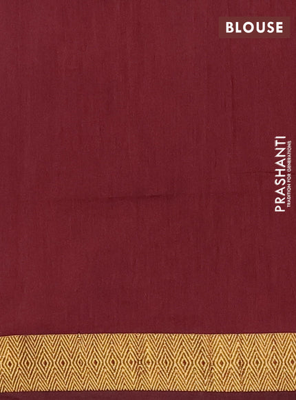 Blue & Maroon Semi Maheshwari Cotton - Buttas