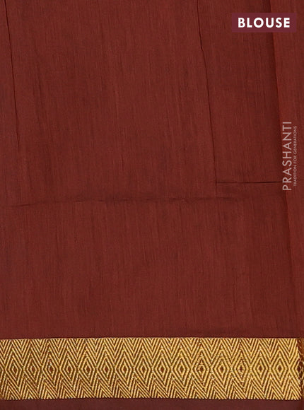 Blue & Brown Semi Maheshwari Cotton - Buttas