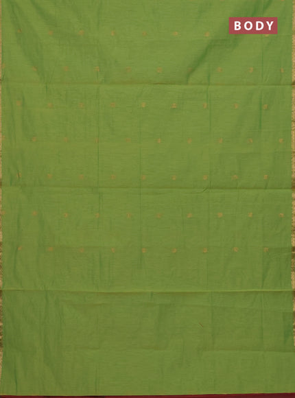 Maroon & Green Semi Maheshwari Cotton - Buttas