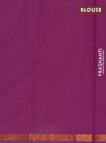 Green & Purple Semi Maheshwari Cotton - Buttas