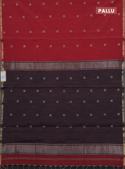 Maroon & Grey Semi Maheshwari Cotton - Buttas