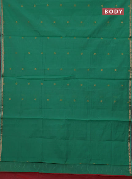 Maroon & Green Semi Maheshwari Cotton - Buttas