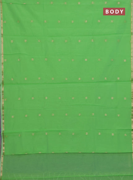Green & Blue Semi Maheshwari Cotton - Buttas