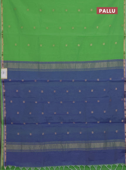 Green & Blue Semi Maheshwari Cotton - Buttas