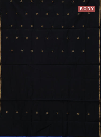 Black & Blue Semi Maheshwari Cotton - Buttas