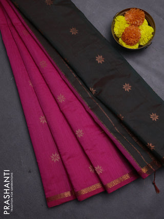 Pink & Green Semi Maheshwari Cotton - Buttas