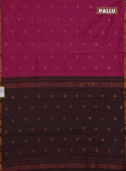 Pink & Green Semi Maheshwari Cotton - Buttas