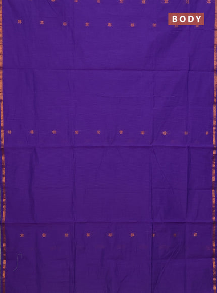 Violet & Green Semi Maheshwari Cotton - Buttas