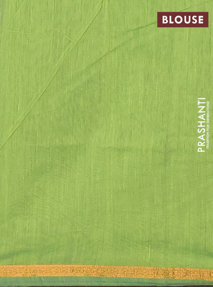 Violet & Green Semi Maheshwari Cotton - Buttas