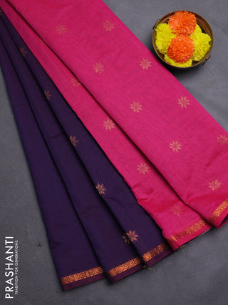 Jamun & Pink Semi Maheshwari Cotton - Buttas