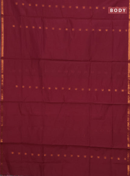 Maroon & Orange Semi Maheshwari Cotton - Buttas