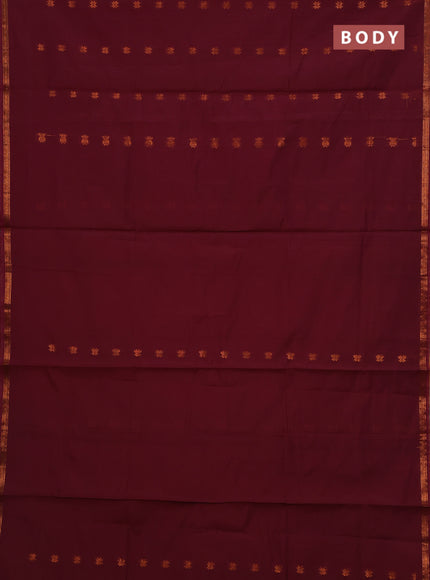 Maroon & Mustard Yellow Semi Maheshwari Cotton - Buttas