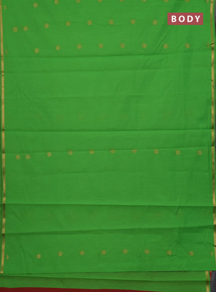 Green & Maroon Semi Maheshwari Cotton - Buttas