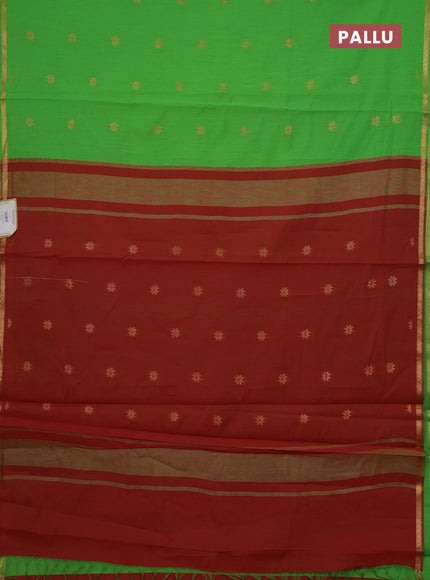Green & Maroon Semi Maheshwari Cotton - Buttas