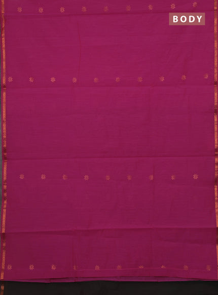 Pink & Bottle Green Semi Maheshwari Cotton - Buttas