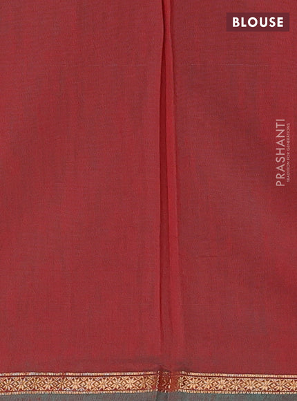 Maroon & Green Semi Maheshwari Cotton - Buttas