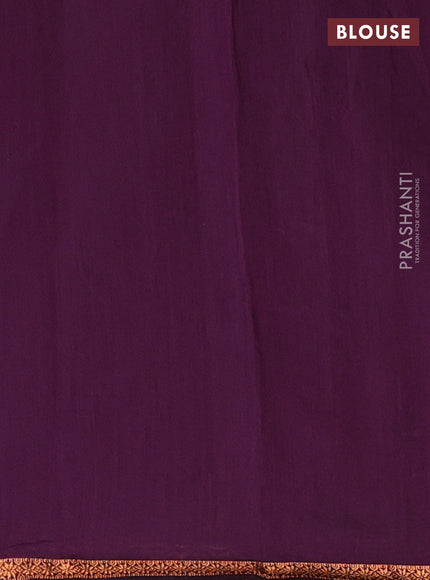 Green & Purple Semi Maheshwari Cotton - Buttas