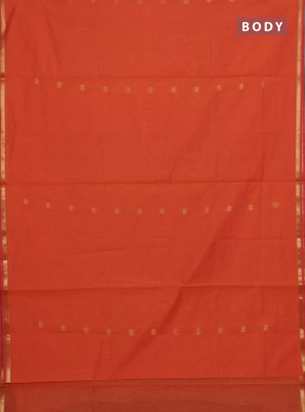 Orange & Peach Semi Maheshwari Cotton - Buttas