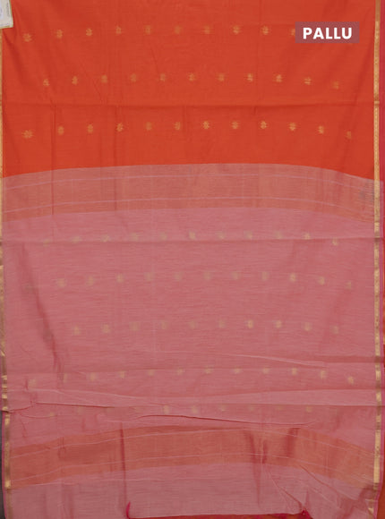 Orange & Peach Semi Maheshwari Cotton - Buttas