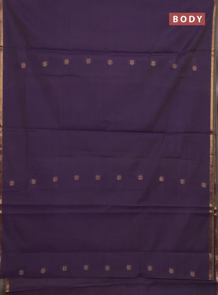 Violet & Cream Semi Maheshwari Cotton - Buttas