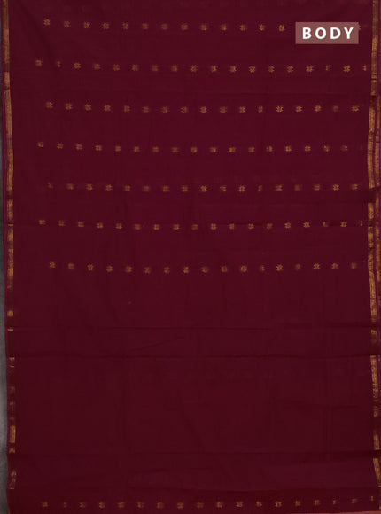 Maroon & Orange Semi Maheshwari Cotton - Buttas