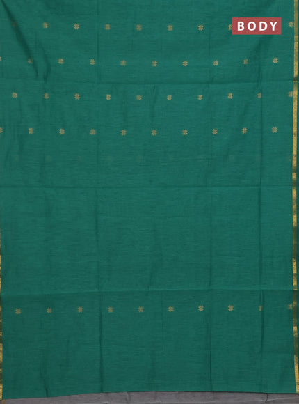 Green & Grey Semi Maheshwari Cotton - Buttas