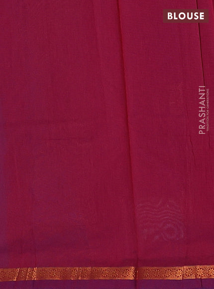 Cs Blue & Magenta Pink Semi Maheshwari Cotton - Buttas