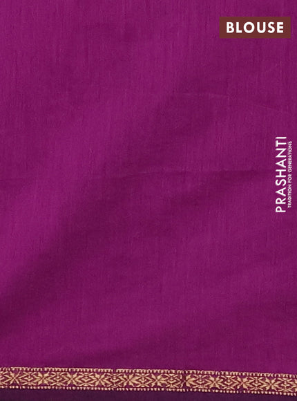 Bottle Green & Purple Semi Maheshwari Cotton - Buttas