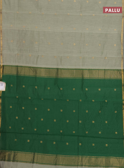 Elaichi Green & Green Semi Maheshwari Cotton - Buttas