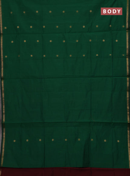 Green & Maroon Semi Maheshwari Cotton - Buttas