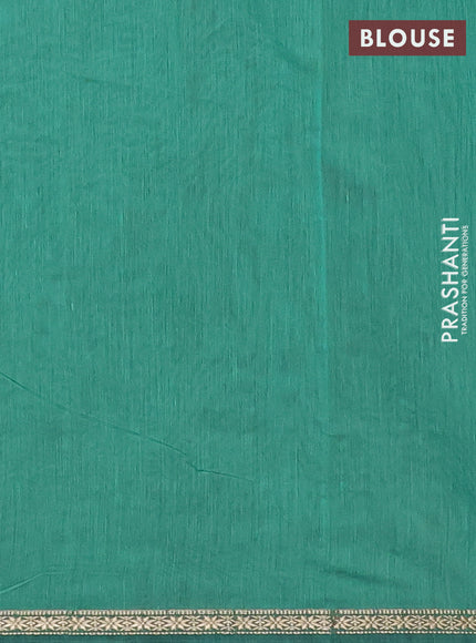 Rust & Green Semi Maheshwari Cotton - Buttas