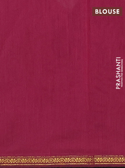 Green & Magenta Pink Semi Maheshwari Cotton - Buttas