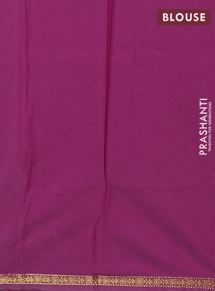 Green & Magenta Pink Semi Maheshwari Cotton - Buttas