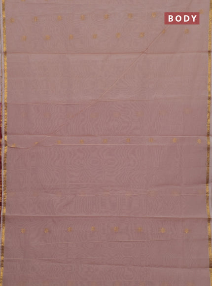 Beige & Pink Semi Maheshwari Cotton - Buttas