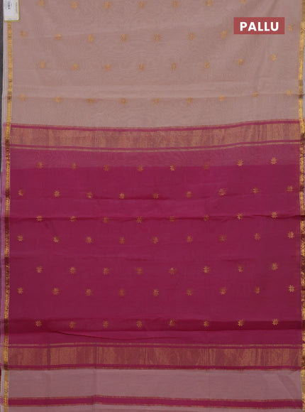 Beige & Pink Semi Maheshwari Cotton - Buttas