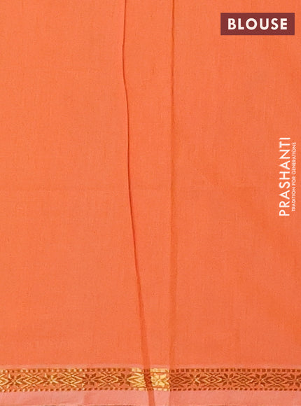 Green & Orange Semi Maheshwari Cotton - Buttas