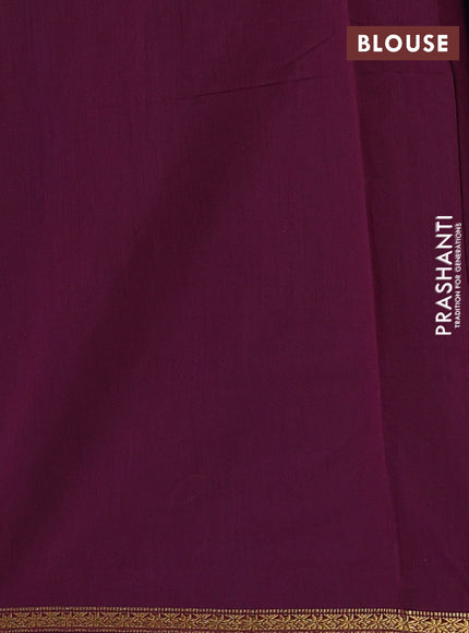 Cs Blue & Wine Semi Maheshwari Cotton - Buttas
