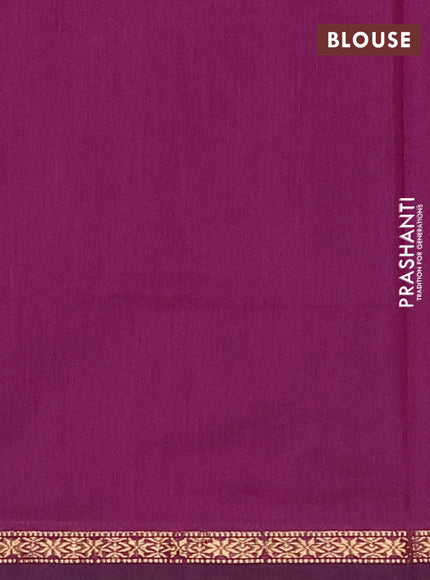 Peacock Green & Purple Semi Maheshwari Cotton - Buttas