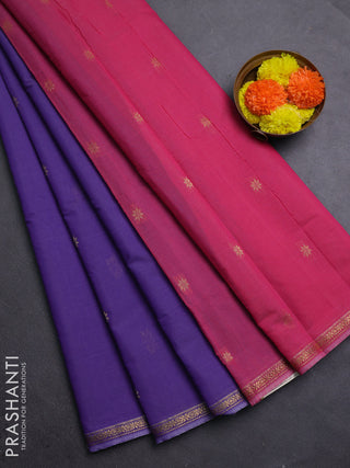 Purple & Pink Semi Maheshwari Cotton - Buttas
