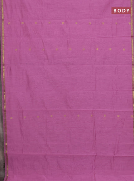 Mauve Pink & Blue Semi Maheshwari Cotton - Buttas