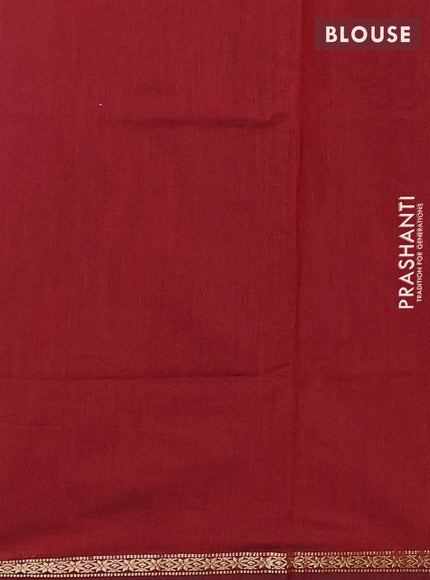 Peacock Green & Maroon Semi Maheshwari Cotton - Buttas