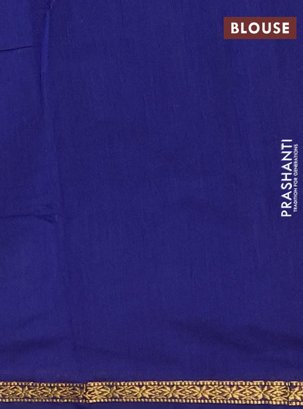 Peacock Green & Blue Semi Maheshwari Cotton - Buttas