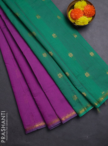 Pink & Green Semi Maheshwari Cotton - Buttas