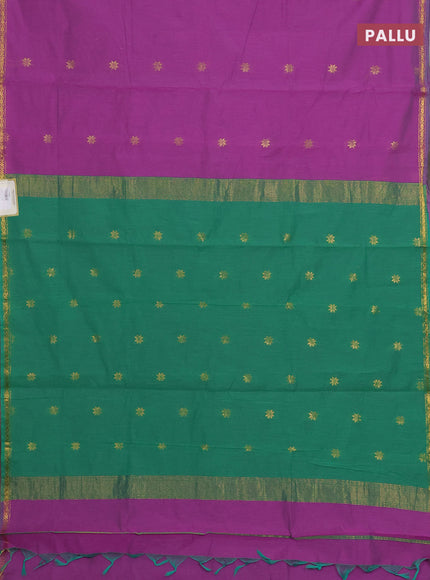 Pink & Green Semi Maheshwari Cotton - Buttas