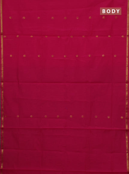 Pink & Mehendi Green Semi Maheshwari Cotton - Buttas