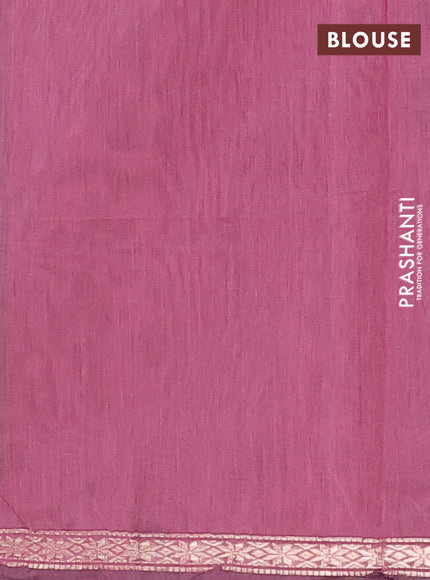Green & Mauve Pink Semi Maheshwari Cotton - Buttas