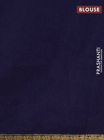 Pastel Purple & Navy Blue Semi Maheshwari Cotton - Buttas