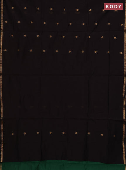 Coffee Brown & Green Semi Maheshwari Cotton - Buttas
