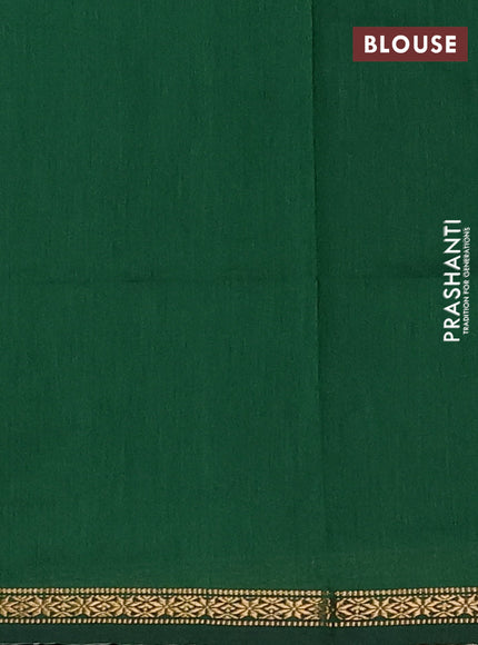 Coffee Brown & Green Semi Maheshwari Cotton - Buttas